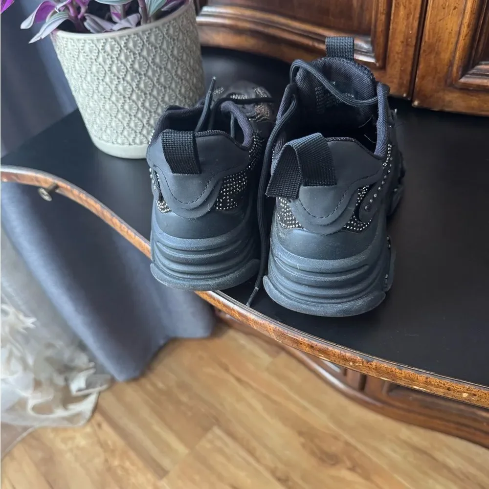 Steve Madden Black Embellished Platform Sneakers